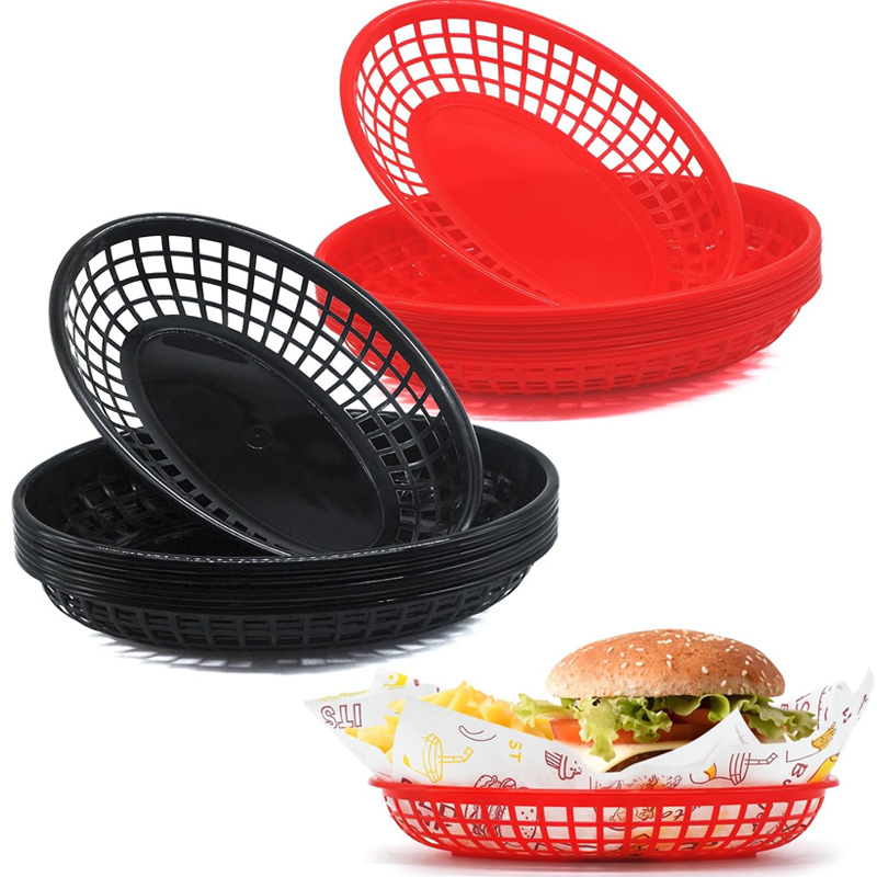 Food Snacks Basket - Cesta de plástico para comida rápida,