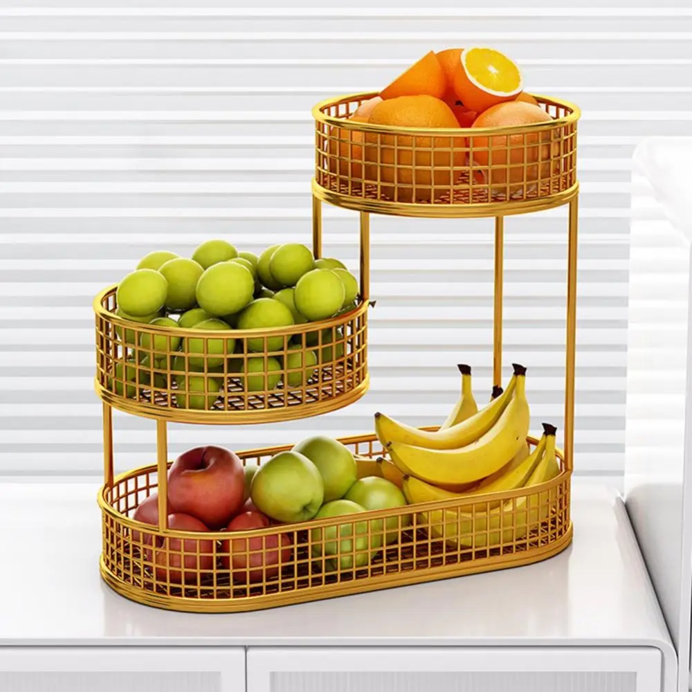 Food Snacks Basket - Cesta de frutas de três camadas,