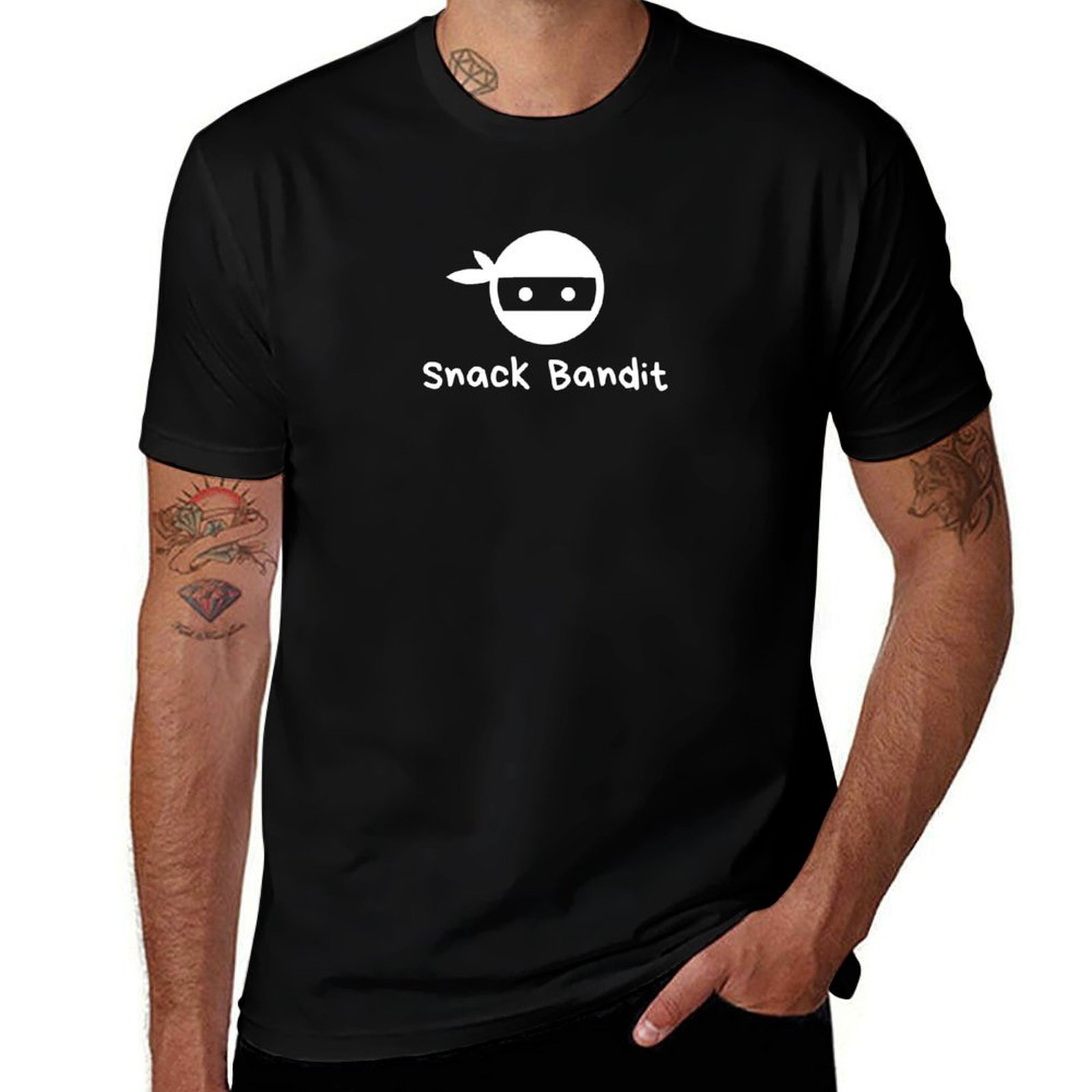 Food Snacks Background - Camiseta masculina com estampa de ladrão