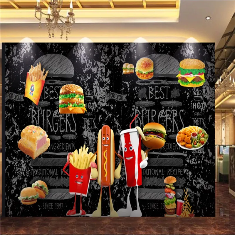 Food Snacks Background - Personalizado hambúrguer cachorro quente pão batatas