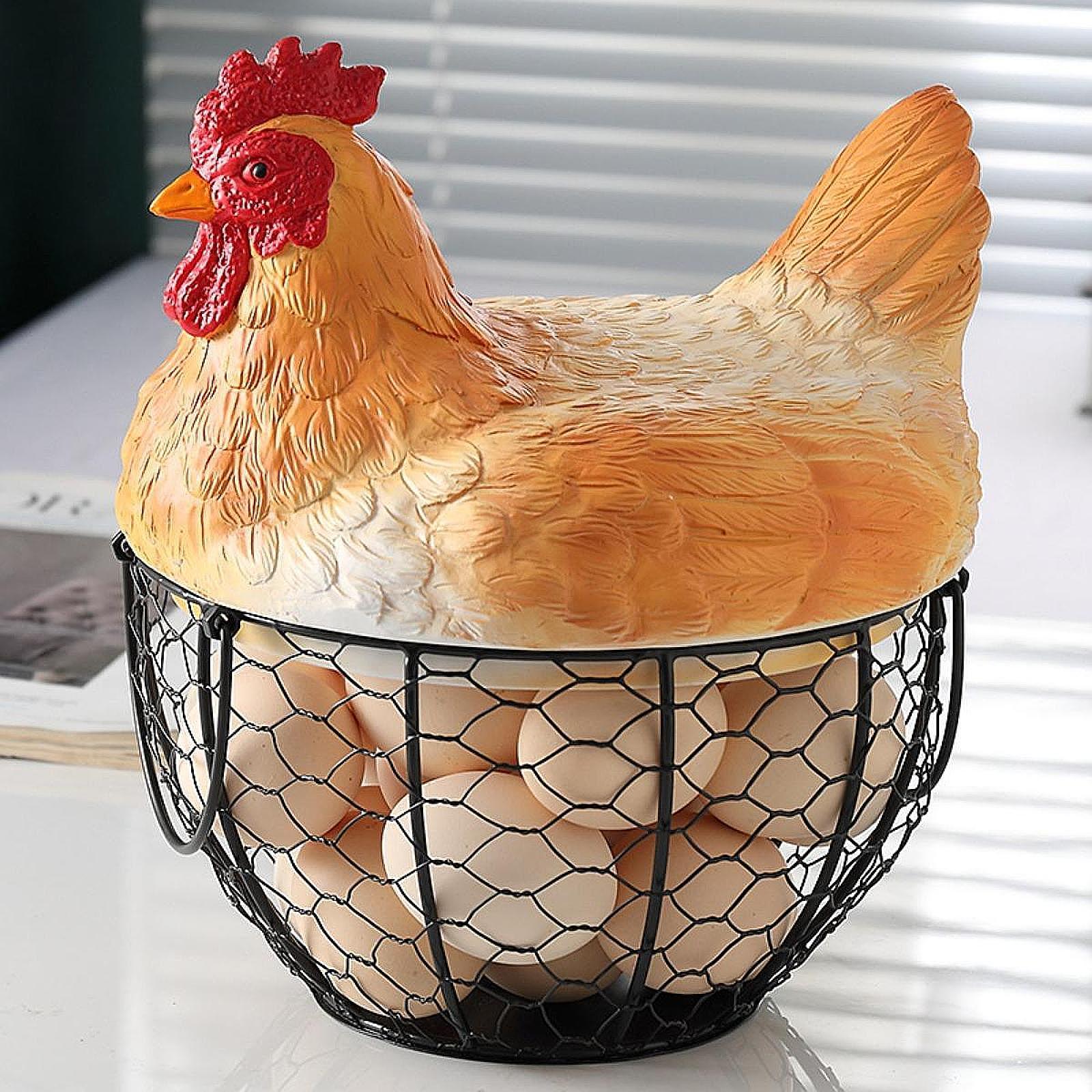 Food Snacks Basket - Cesta de ovos com tampa, suprimentos