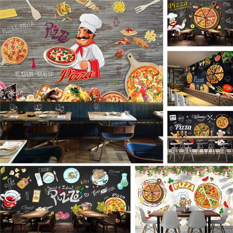 Food Snacks Background - Personalizado pizza fast food mural papéis
