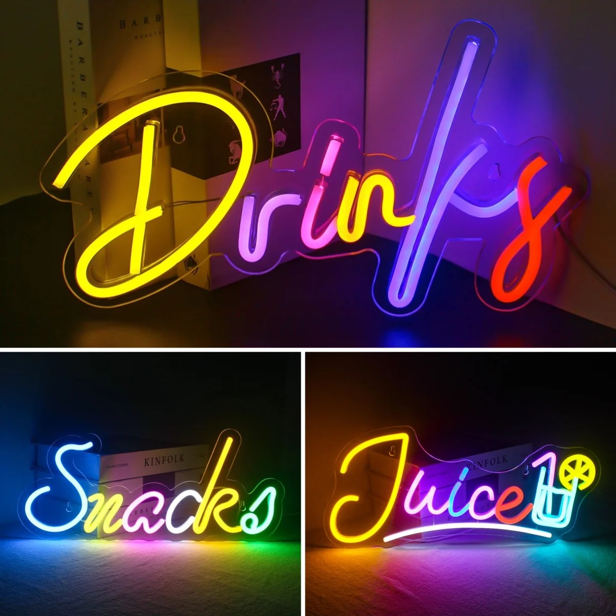 Bebidas e lanches bar led sina - Food Snacks Background avaliação e preço