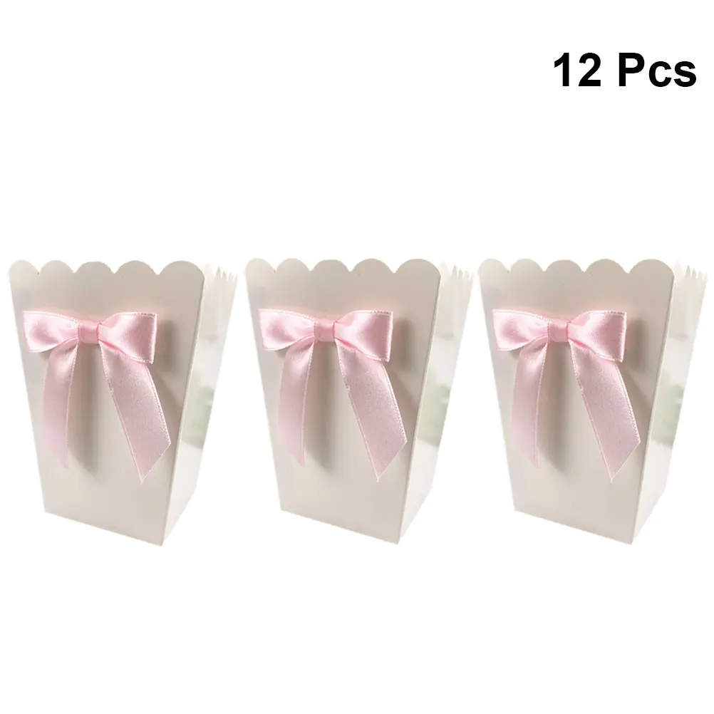 12pçs caixa de pipoca com laço - Food Snacks For Baby Shower avaliação e preço