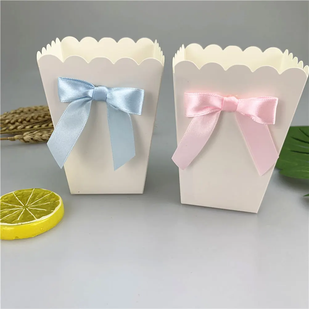12pçs caixa de pipoca com laço - Food Snacks For Baby Shower avaliação e preço