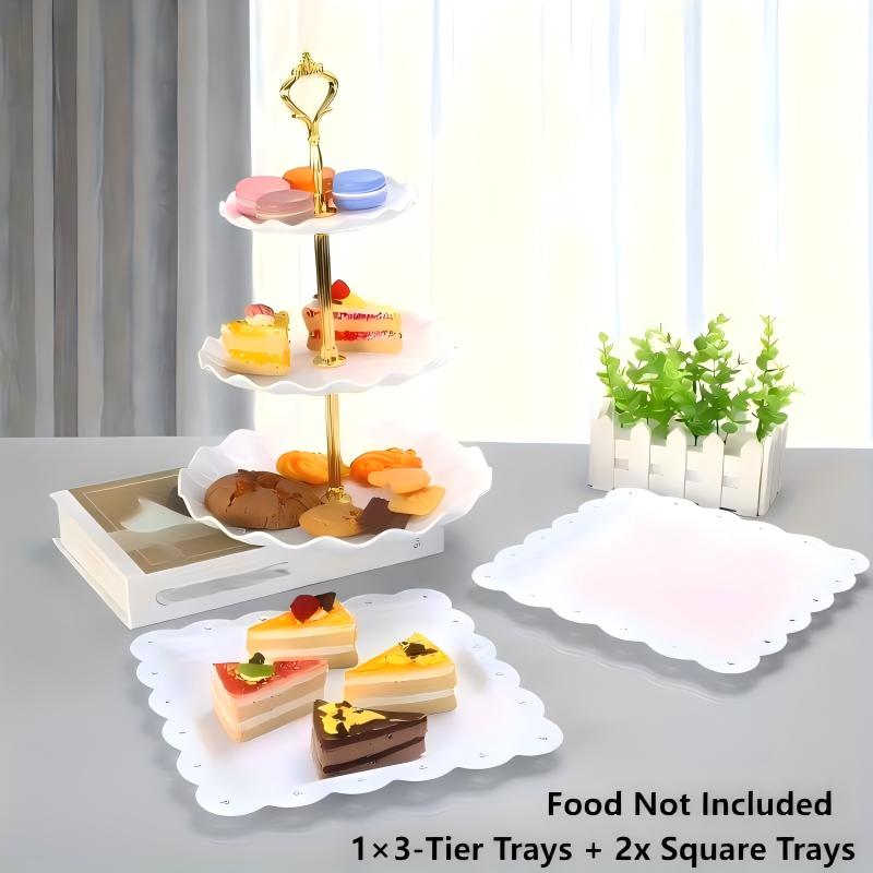 Conjunto de bandejas decorativ - Food Snacks For Baby Shower avaliação e preço