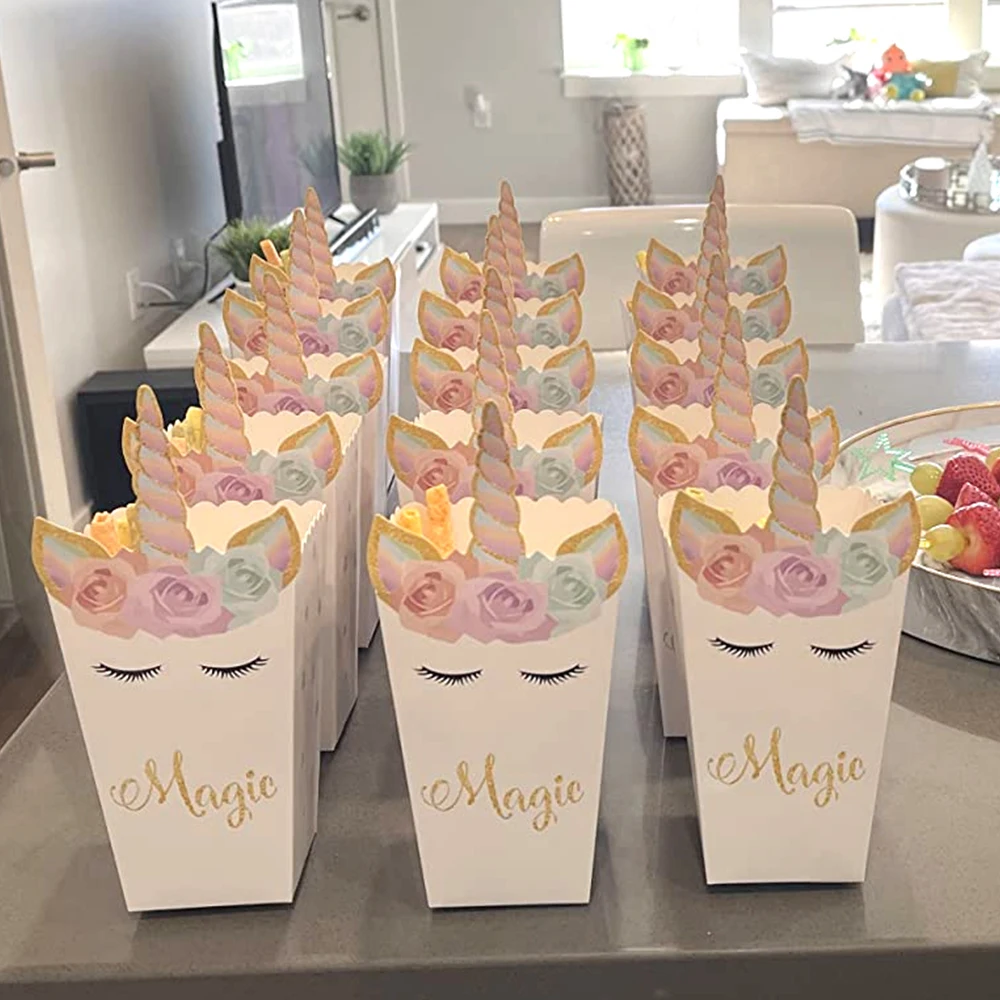6/12 pçs unicórnio caixa de pi - Food Snacks For Baby Shower avaliação e preço