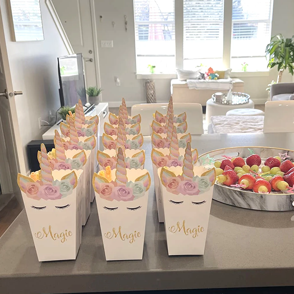 6/12 pçs unicórnio caixa de pi - Food Snacks For Baby Shower avaliação e preço