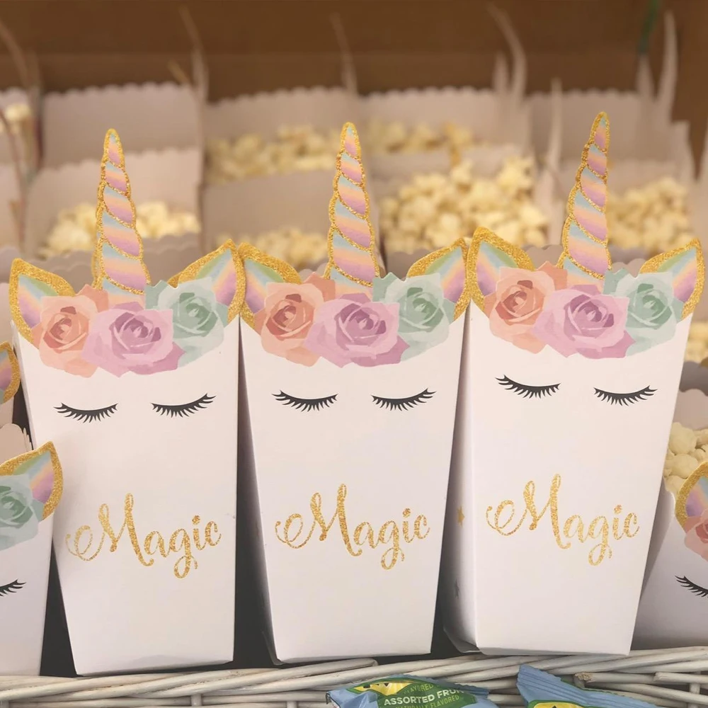 6/12 pçs unicórnio caixa de pi - Food Snacks For Baby Shower avaliação e preço