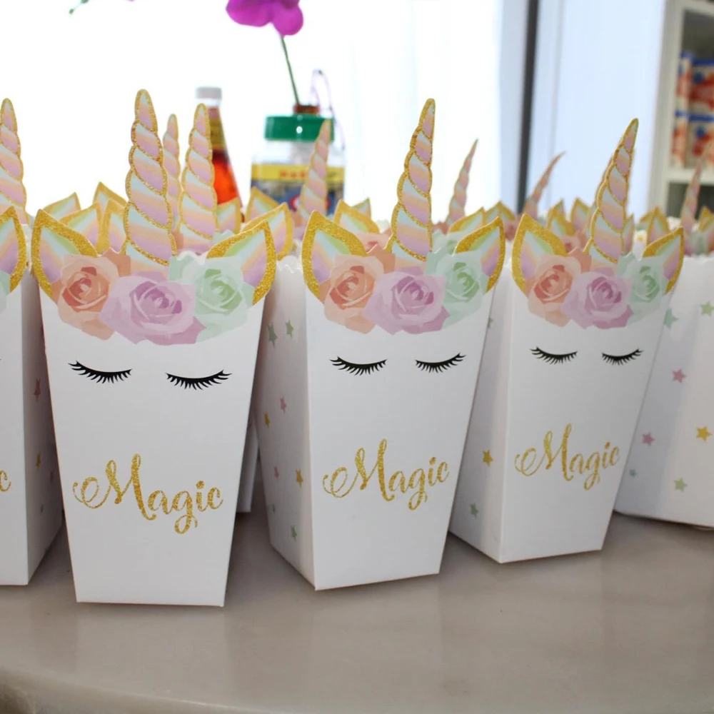 6/12 pçs unicórnio caixa de pi - Food Snacks For Baby Shower avaliação e preço
