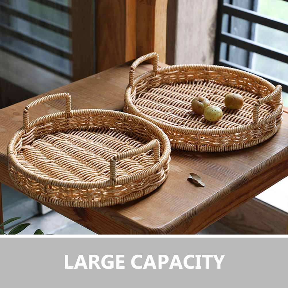 Cesta de Pão Redonda Trançada  - Food Snacks Basket avaliação e preço