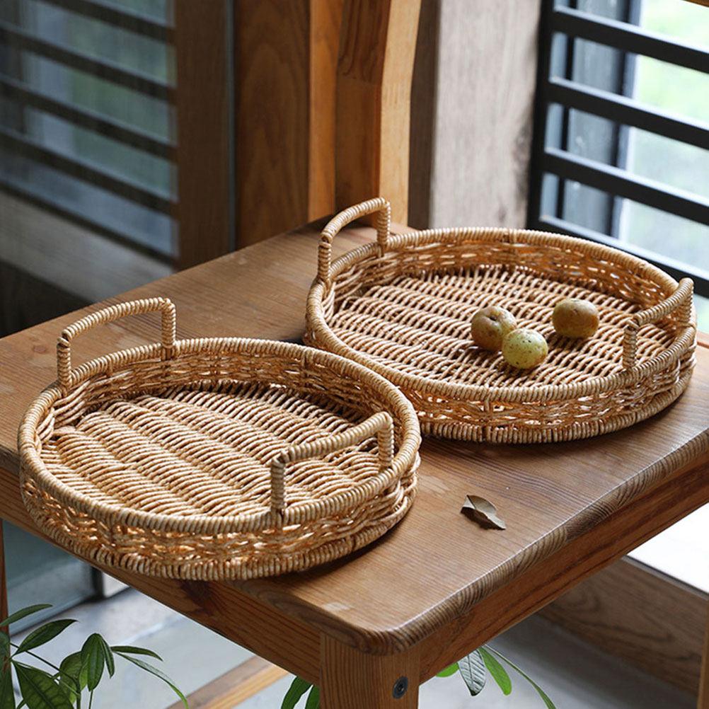 Cesta de Pão Redonda Trançada  - Food Snacks Basket avaliação e preço